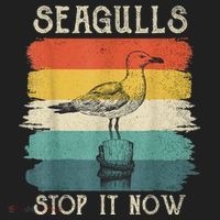 Seagulls Stop It Now Bird Lover 80s Retro Funny Seagull Beanie thumb 2
