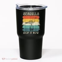 Seagulls Stop It Now Bird Lover 80s Retro Funny Seagull Tumbler thumb 0