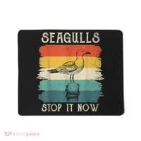 Seagulls Stop It Now Bird Lover 80s Retro Funny Seagull Mousepad thumb 0