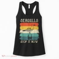 Seagulls Stop It Now Bird Lover 80s Retro Funny Seagull Women's Tank Top thumb 0