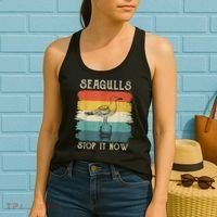 Seagulls Stop It Now Bird Lover 80s Retro Funny Seagull Women's Tank Top thumb 2