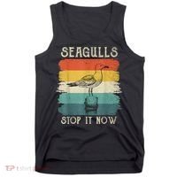 Seagulls Stop It Now Bird Lover 80s Retro Funny Seagull Tank Top thumb 0