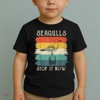 Seagulls Stop It Now Bird Lover 80s Retro Funny Seagull Toddler T-Shirt thumb 2