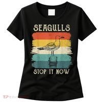 Seagulls Stop It Now Bird Lover 80s Retro Funny Seagull Women's T-Shirt thumb 0