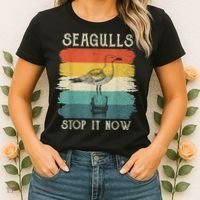 Seagulls Stop It Now Bird Lover 80s Retro Funny Seagull Women's T-Shirt thumb 2