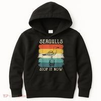 Seagulls Stop It Now Bird Lover 80s Retro Funny Seagull Kids Hoodie thumb 0