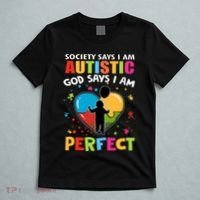 Society Says I Am Autistic God Says I Am Perfect Vintage T-Shirt thumb 5