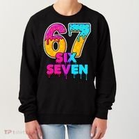 Six Seven Ice Cream Drip Gen Alpha Slang 6-7 Meme Women's Sweatshirt thumb 0