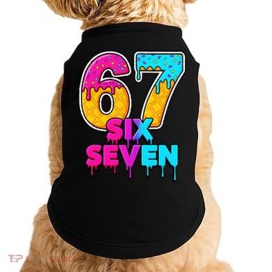 Six Seven Ice Cream Drip Gen Alpha Slang 6-7 Meme Doggie Tank