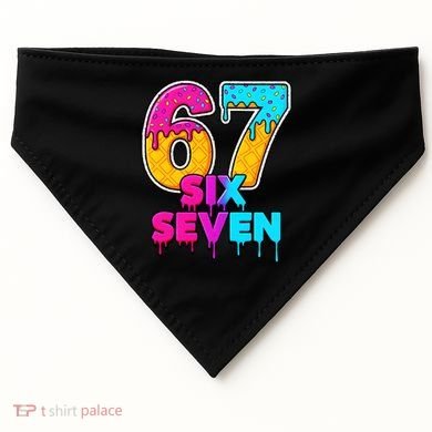Six Seven Ice Cream Drip Gen Alpha Slang 6-7 Meme USA-Made Doggie Bandana