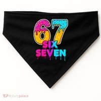 Six Seven Ice Cream Drip Gen Alpha Slang 6-7 Meme USA-Made Doggie Bandana thumb 0