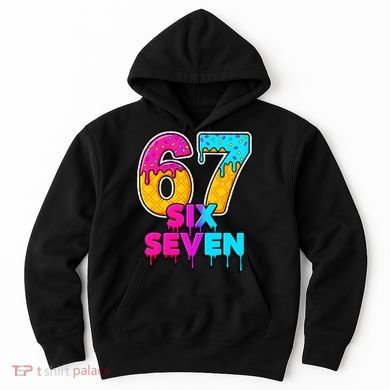 Six Seven Ice Cream Drip Gen Alpha Slang 6-7 Meme Hoodie