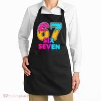 Six Seven Ice Cream Drip Gen Alpha Slang 6-7 Meme Apron thumb 2