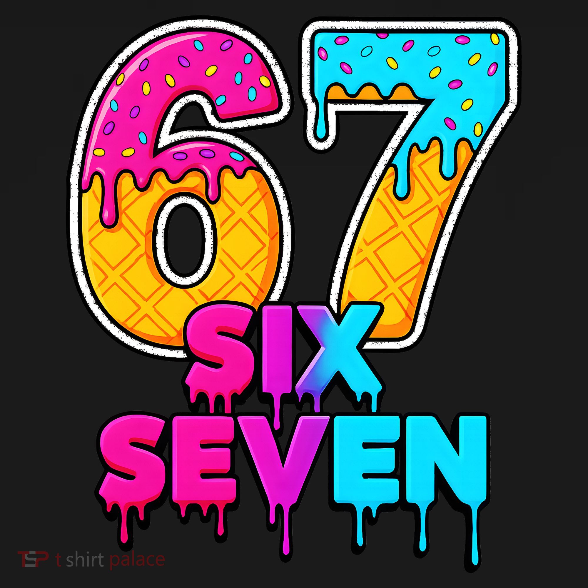 Six Seven Ice Cream Drip Gen Alpha Slang 6-7 Meme Apron