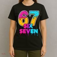 Six Seven Ice Cream Drip Gen Alpha Slang 6-7 Meme T-Shirt thumb 4