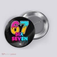 Six Seven Ice Cream Drip Gen Alpha Slang 6-7 Meme Button thumb 0