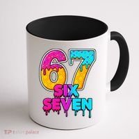 Six Seven Ice Cream Drip Gen Alpha Slang 6-7 Meme Coffee Mug thumb 1