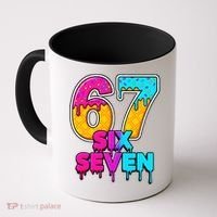 Six Seven Ice Cream Drip Gen Alpha Slang 6-7 Meme Coffee Mug thumb 0