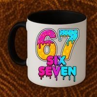 Six Seven Ice Cream Drip Gen Alpha Slang 6-7 Meme Coffee Mug thumb 2