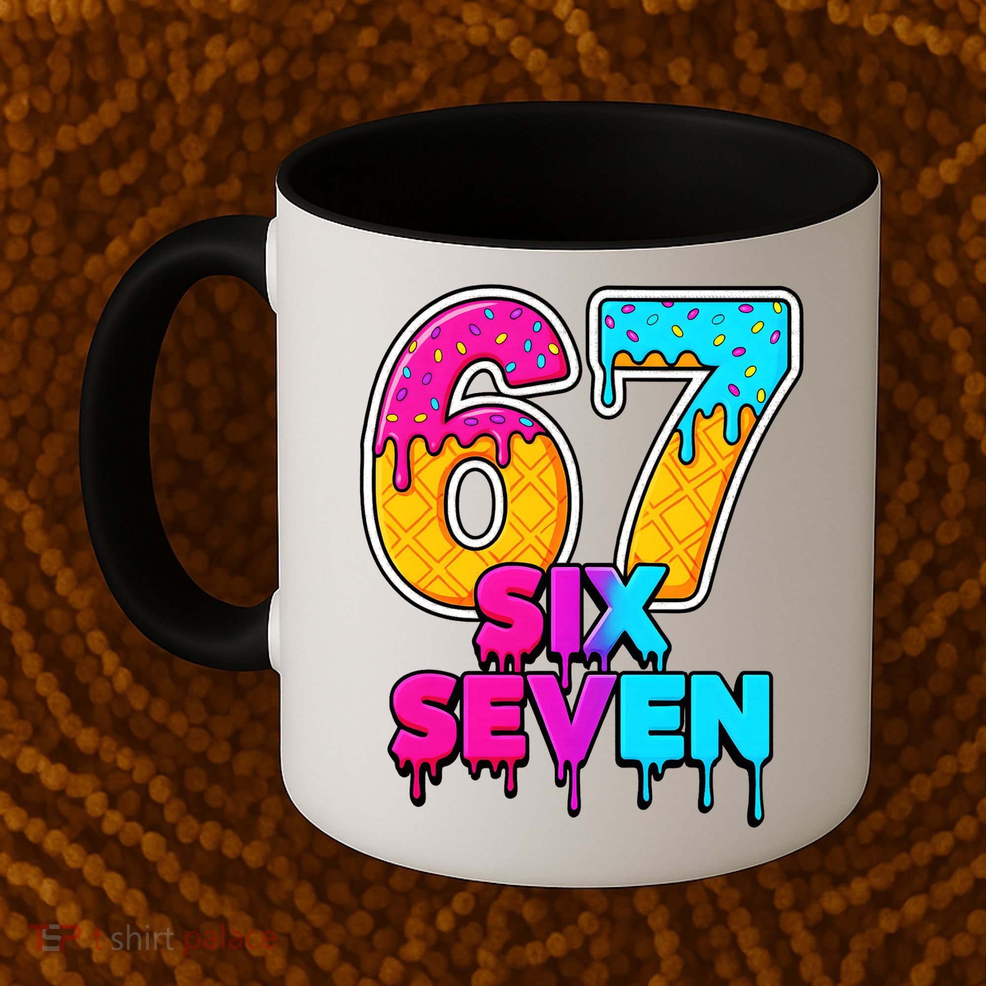Six Seven Ice Cream Drip Gen Alpha Slang 6-7 Meme Coffee Mug