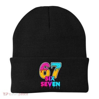 Six Seven Ice Cream Drip Gen Alpha Slang 6-7 Meme Beanie