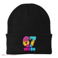 Six Seven Ice Cream Drip Gen Alpha Slang 6-7 Meme Beanie thumb 0