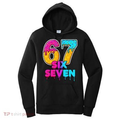 Six Seven Ice Cream Drip Gen Alpha Slang 6-7 Meme Women's Hoodie