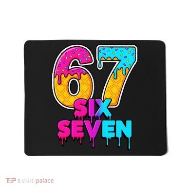 Six Seven Ice Cream Drip Gen Alpha Slang 6-7 Meme Mousepad