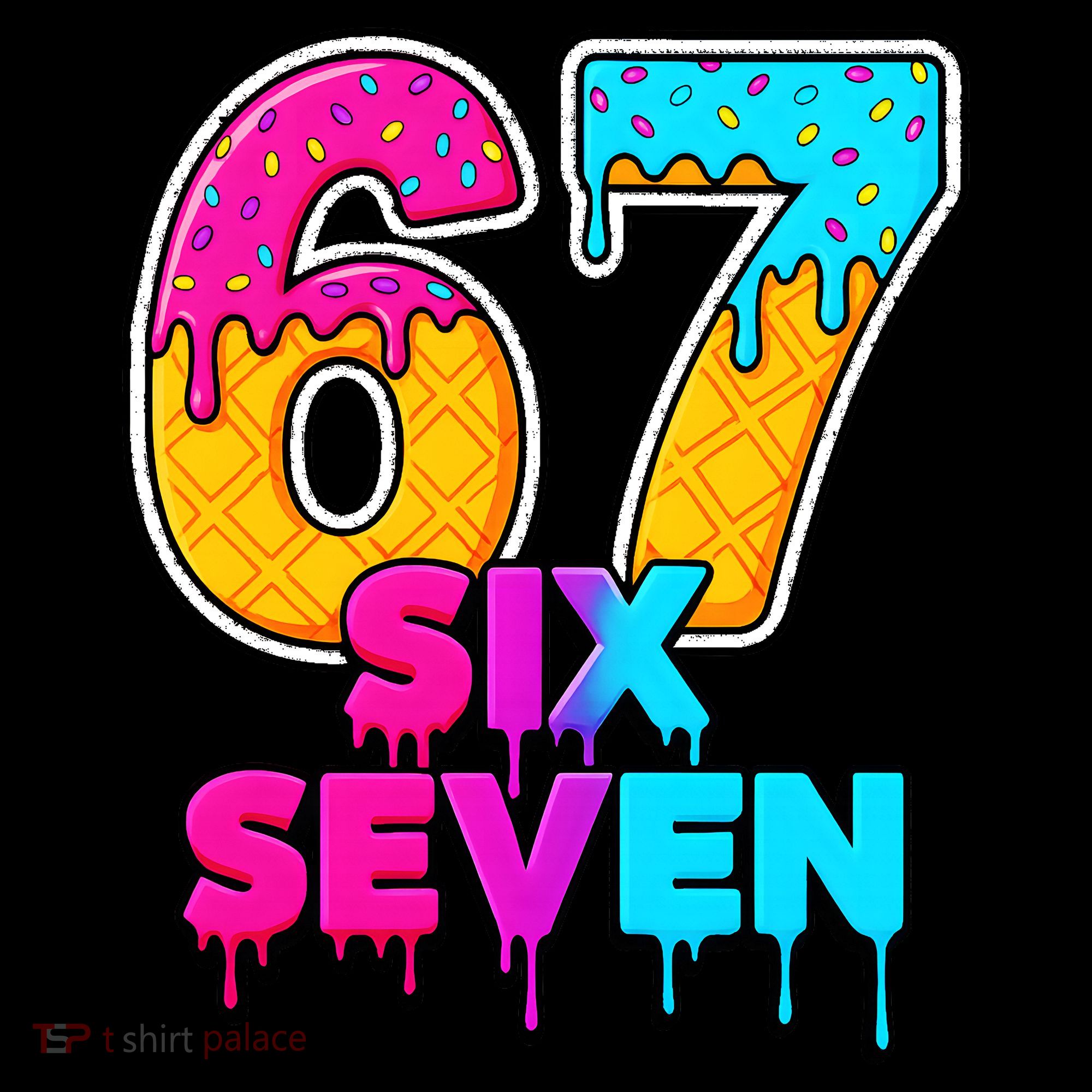 Six Seven Ice Cream Drip Gen Alpha Slang 6-7 Meme Mousepad
