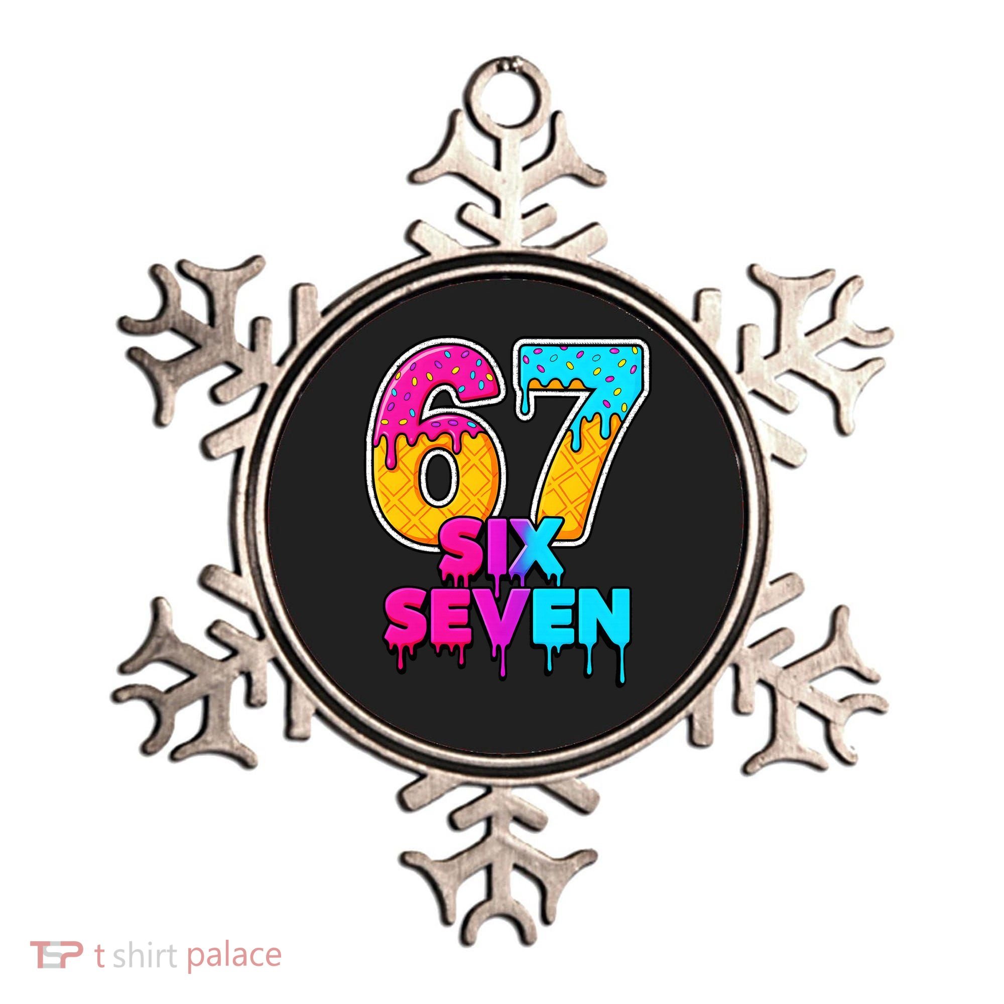 Six Seven Ice Cream Drip Gen Alpha Slang 6-7 Meme Ornament