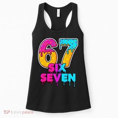 Six Seven Ice Cream Drip Gen Alpha Slang 6-7 Meme Women's Tank Top