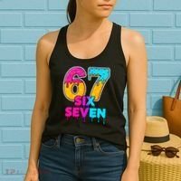 Six Seven Ice Cream Drip Gen Alpha Slang 6-7 Meme Women's Tank Top thumb 2