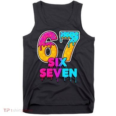 Six Seven Ice Cream Drip Gen Alpha Slang 6-7 Meme Tank Top