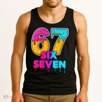 Six Seven Ice Cream Drip Gen Alpha Slang 6-7 Meme Tank Top thumb 3