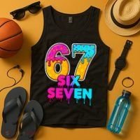 Six Seven Ice Cream Drip Gen Alpha Slang 6-7 Meme Tank Top thumb 4