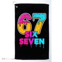 Six Seven Ice Cream Drip Gen Alpha Slang 6-7 Meme Golf Towel thumb 0