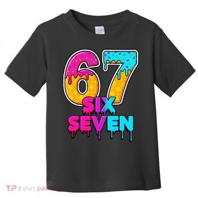 Six Seven Ice Cream Drip Gen Alpha Slang 6-7 Meme Toddler T-Shirt