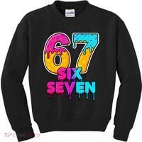 Six Seven Ice Cream Drip Gen Alpha Slang 6-7 Meme Kids Sweatshirt thumb 0