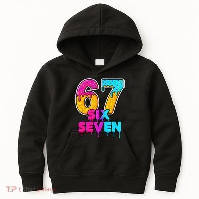 Six Seven Ice Cream Drip Gen Alpha Slang 6-7 Meme Kids Hoodie