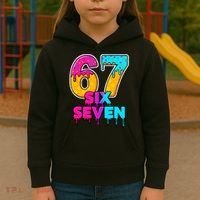 Six Seven Ice Cream Drip Gen Alpha Slang 6-7 Meme Kids Hoodie thumb 3