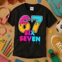 Six Seven Ice Cream Drip Gen Alpha Slang 6-7 Meme Kids T-Shirt thumb 3
