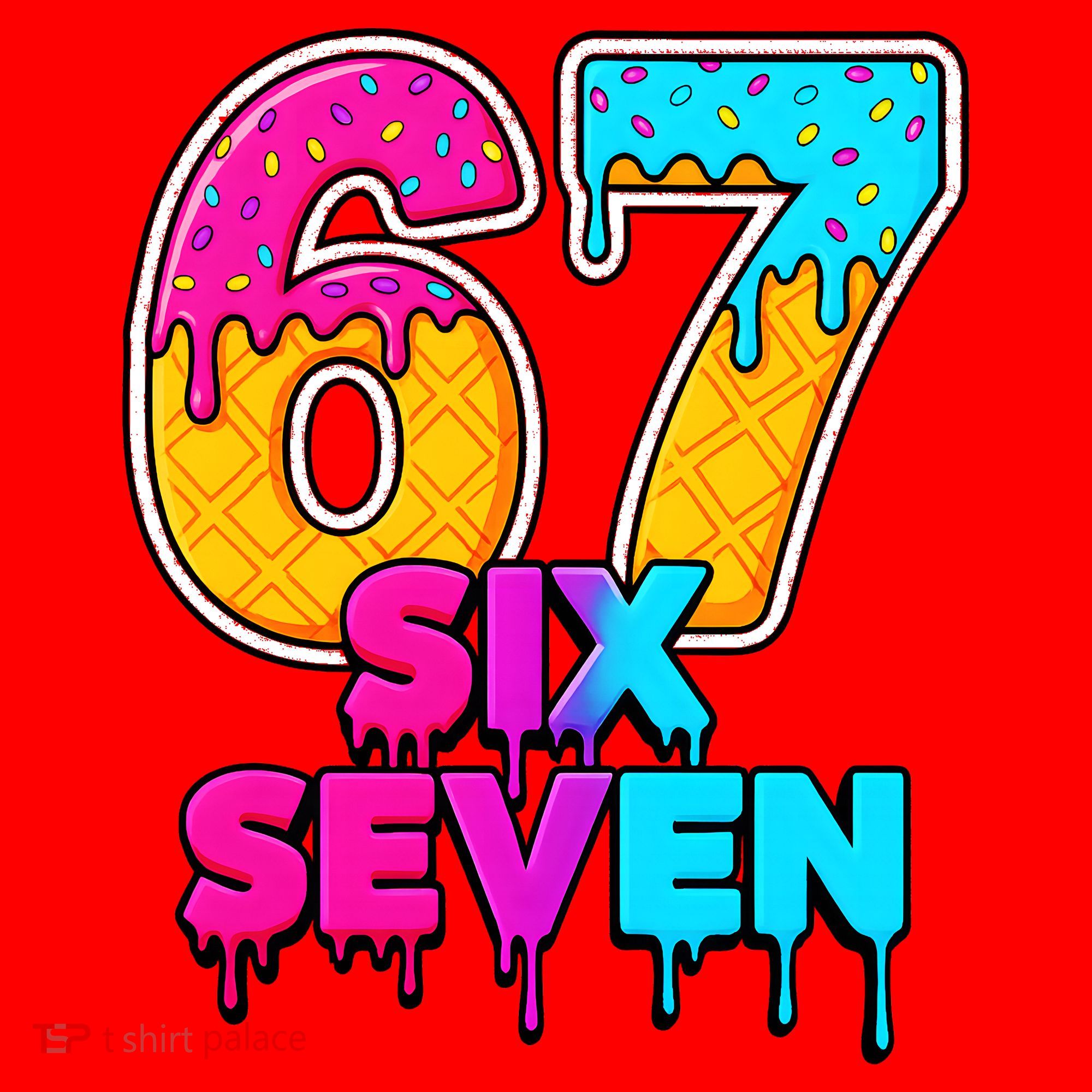 Six Seven Ice Cream Drip Gen Alpha Slang 6-7 Meme Santa Hat