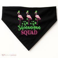 Shenanigan Squad Irish Flamingo Leprechaun St Patrick's Day USA-Made Doggie Bandana thumb 0