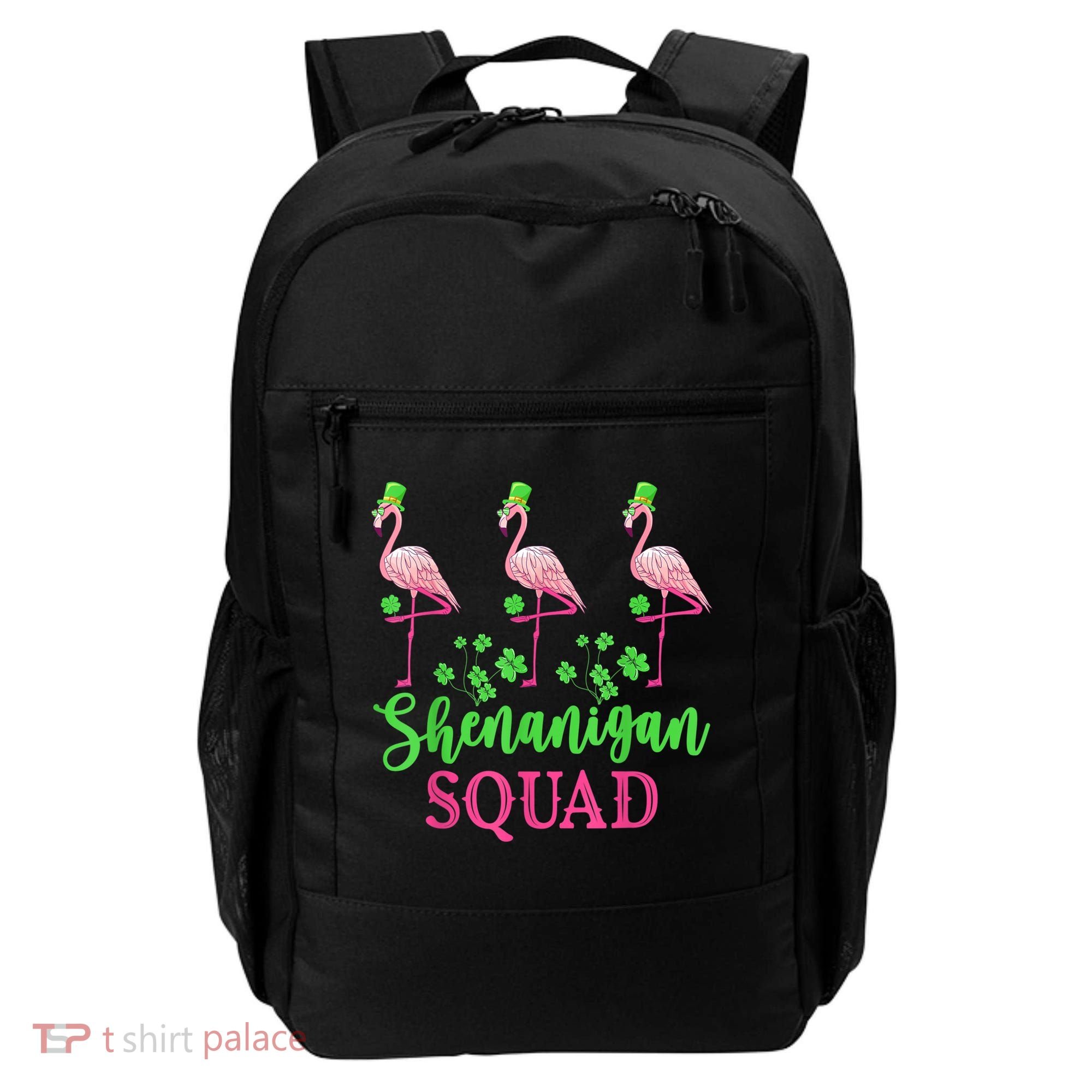 Shenanigan Squad Irish Flamingo Leprechaun St Patrick's Day Backpack