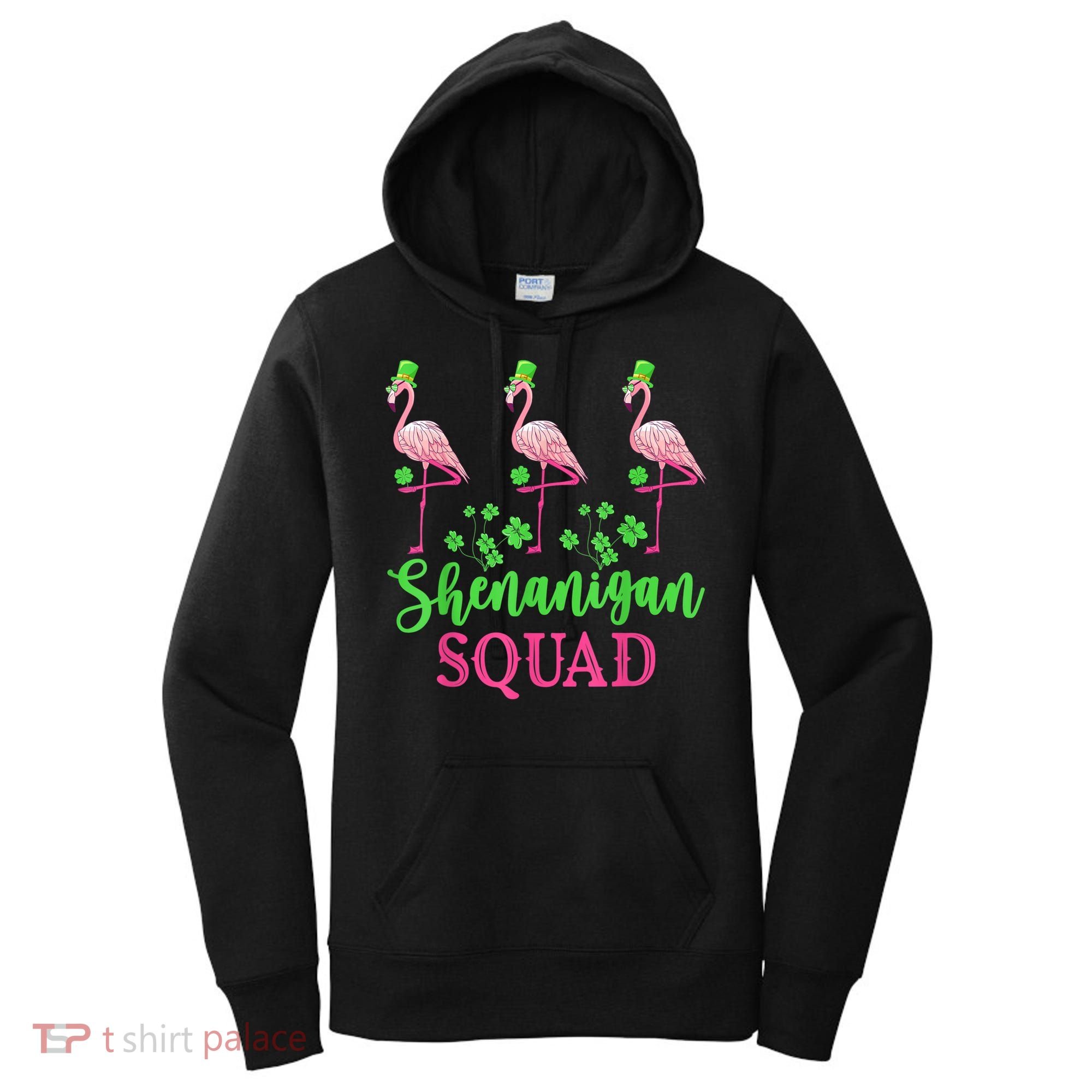 Shenanigan Squad Irish Flamingo Leprechaun St Patrick's Day Women's Hoodie