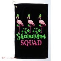 Shenanigan Squad Irish Flamingo Leprechaun St Patrick's Day Golf Towel thumb 0
