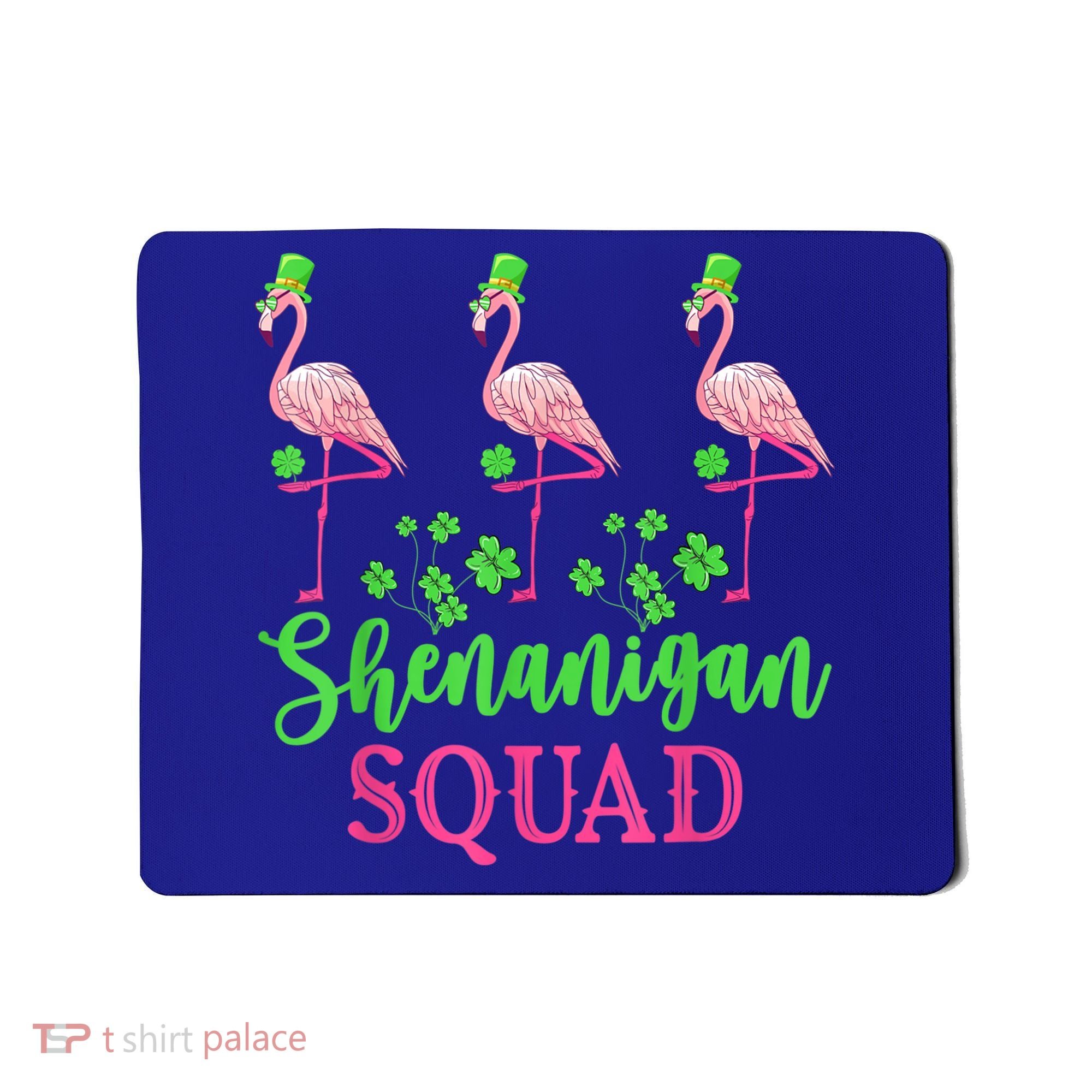 Shenanigan Squad Irish Flamingo Leprechaun St Patrick's Day Mousepad