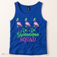 Shenanigan Squad Irish Flamingo Leprechaun St Patrick's Day Tank Top thumb 2