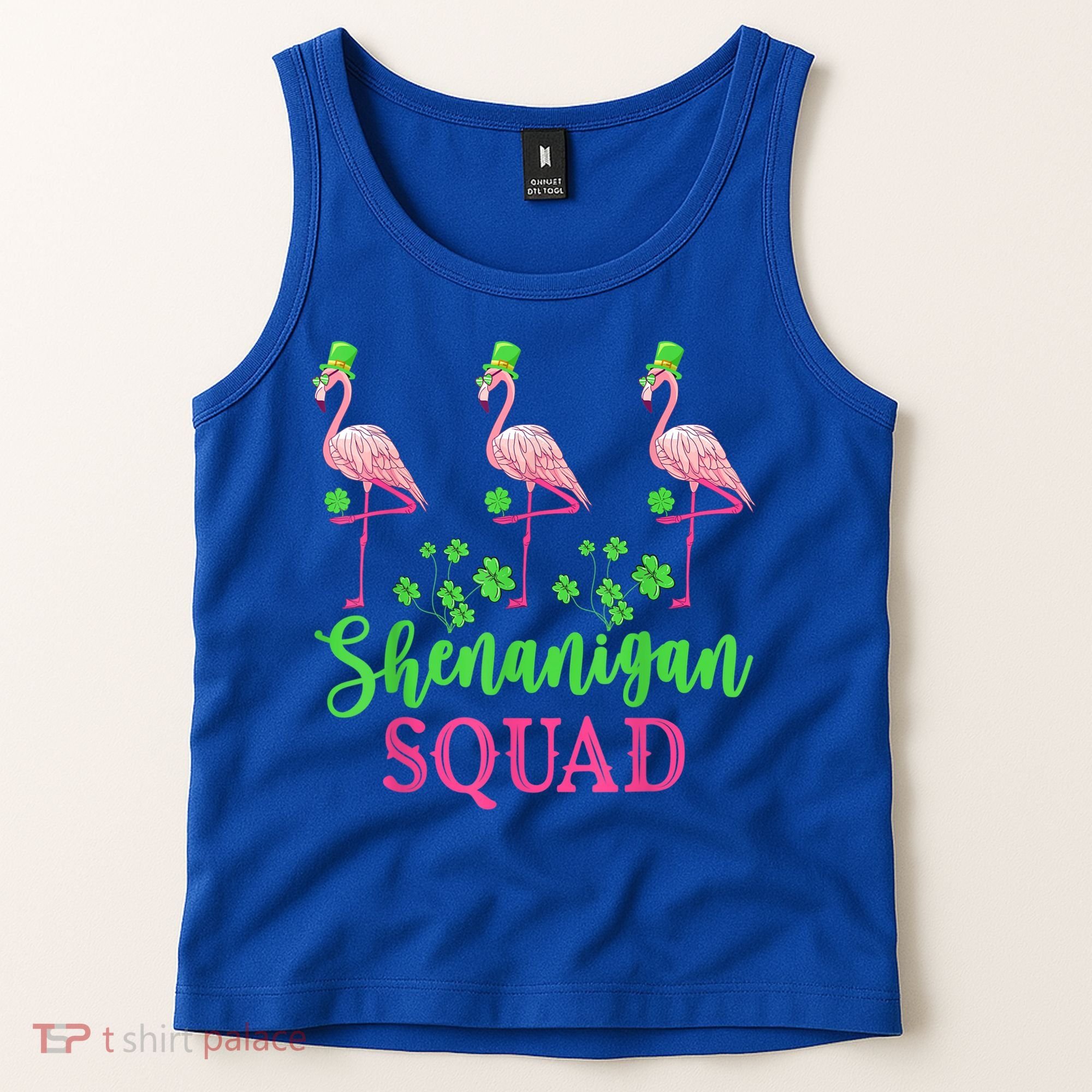 Shenanigan Squad Irish Flamingo Leprechaun St Patrick's Day Tank Top