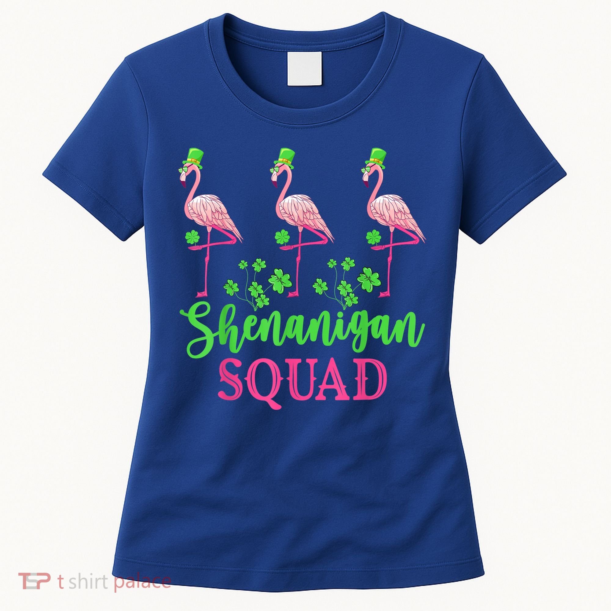 Shenanigan Squad Irish Flamingo Leprechaun St Patrick's Day Women's T-Shirt